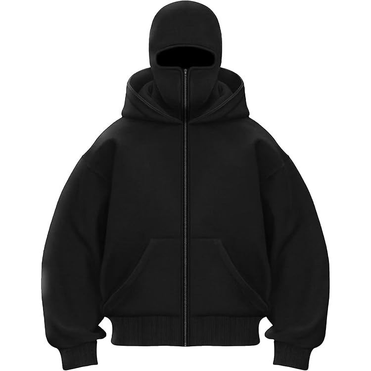Elmyse Zip Up Hoodie, Hoodie With Built In Balaclava, Antisocial